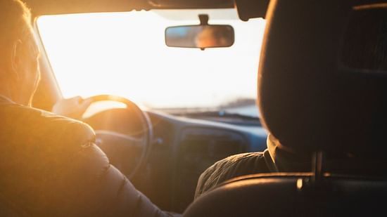a person driving a car