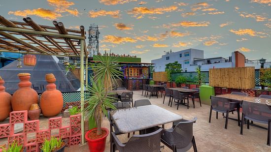 Rooftop dining  at our hotel in Whitefield