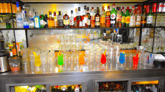 assorted drinks at our bar in Juhu