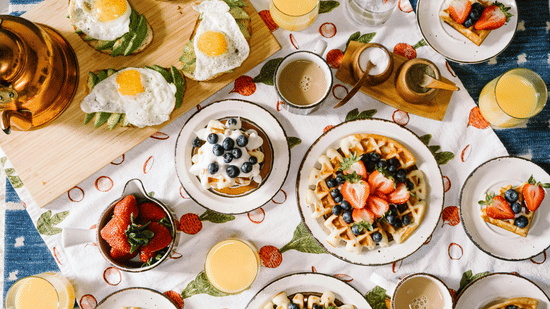 Assorted Indian breakfast dishes arranged on a table.
