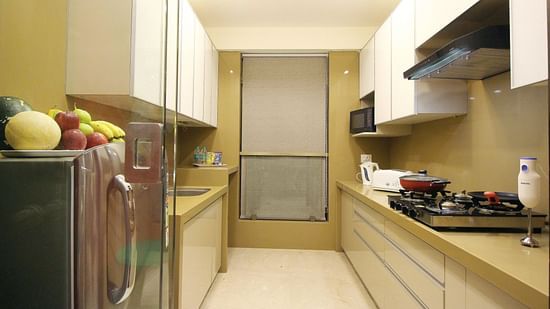 well-equipped kitchenette at theory9 khar