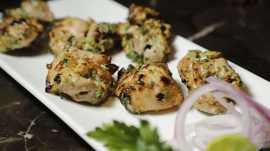 Udman By Ferns N Petals, Chattarpur - chicken malai tikka kebab at a restaurant table