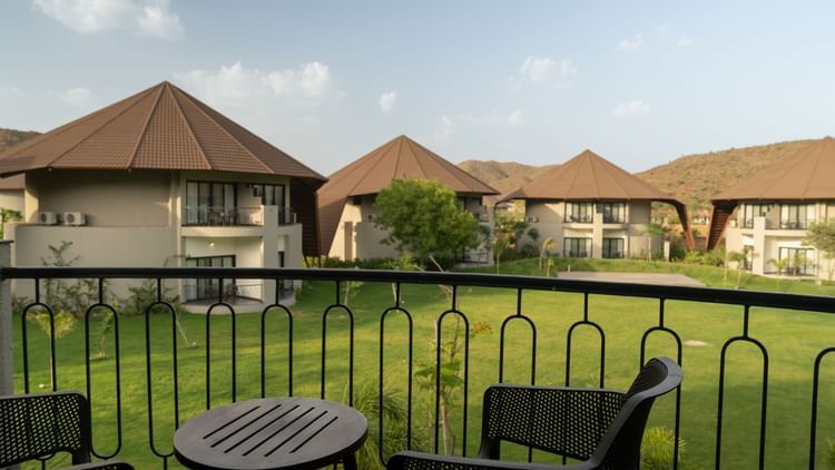 Balcony view of villas at Ananta Spa and Resort, Ajabgarh