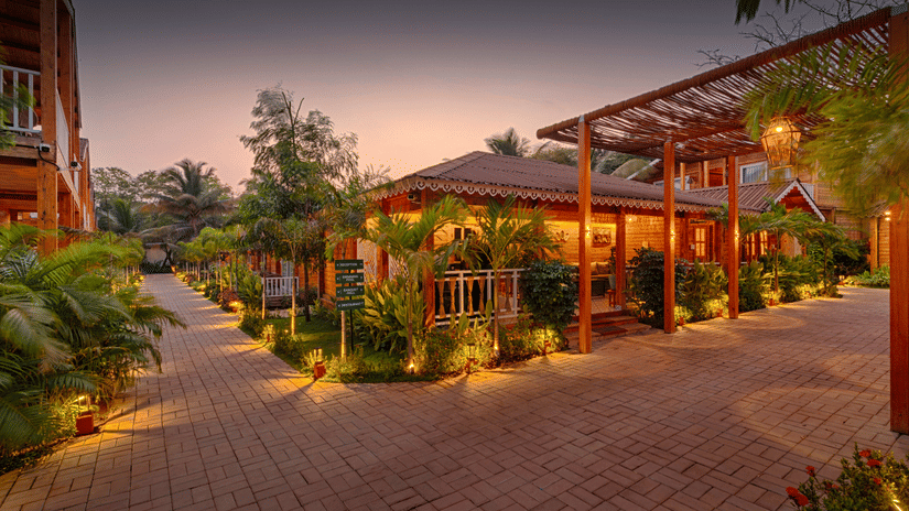 facade of Aralea Beach Resort by Stone Wood, Morjim