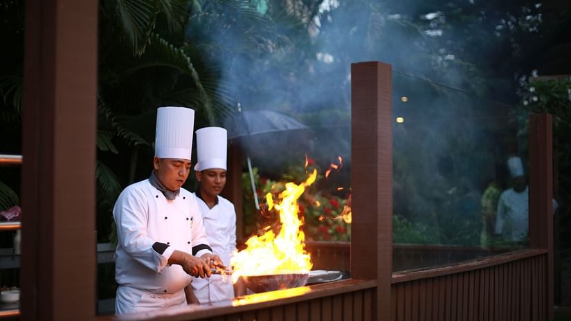 Chefs perparing a dish
