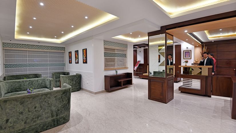 an overview of the Lobby 1 at Clarks Inn, Near Kainchi Dham