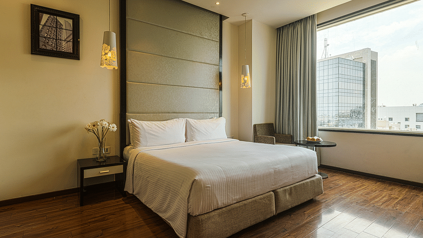 double bed at E Hotel