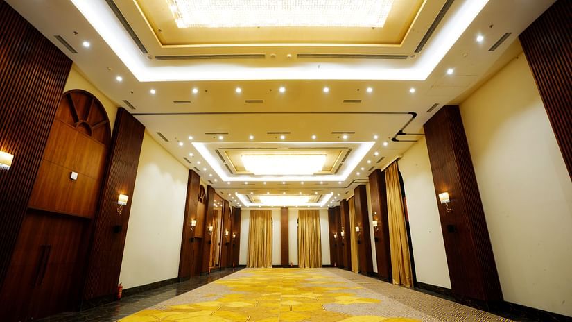 An image of an empty yet well-lit banquet hall  - Hotel Polo Towers, Agartala