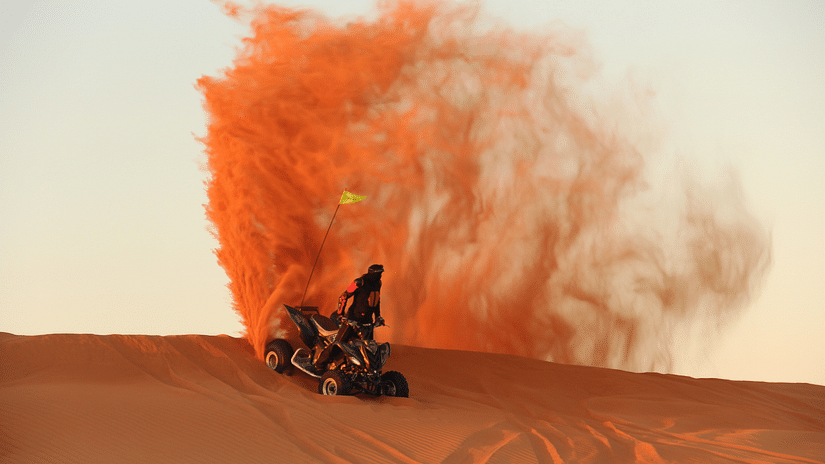 A man riding the Quad bike