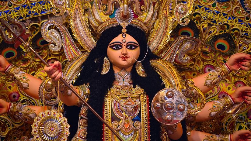 a close-up picture of devi durga
