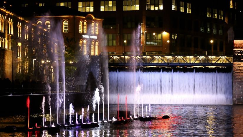 A colourful fountain show