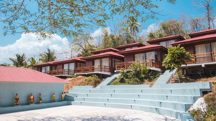 The hotel grounds with steps leading to the rooms - Symphony Samudra Beachside Jungle Resort And Spa, Port Blair