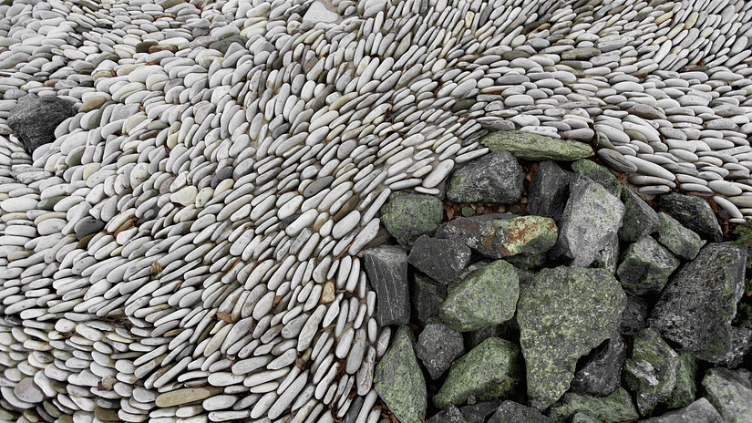 An image of many rocks placed in a particular manner to show art