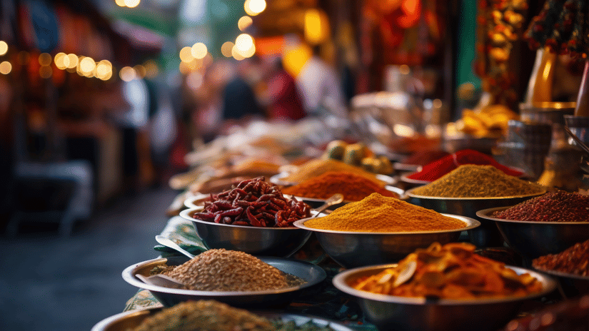 Traditional spices and local delicacies showcasing authentic Rajasthani culinary experiences in Jodhpur