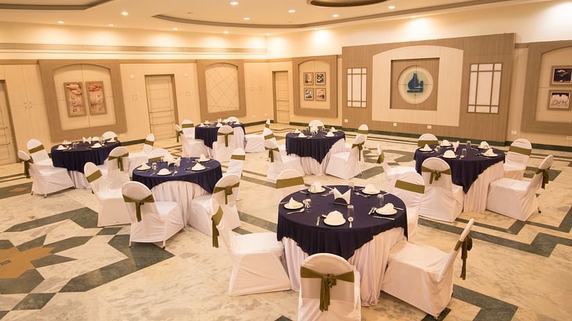 Seating arrangements inside the Banquet hall - VITS shalimar, Ankleshwar.