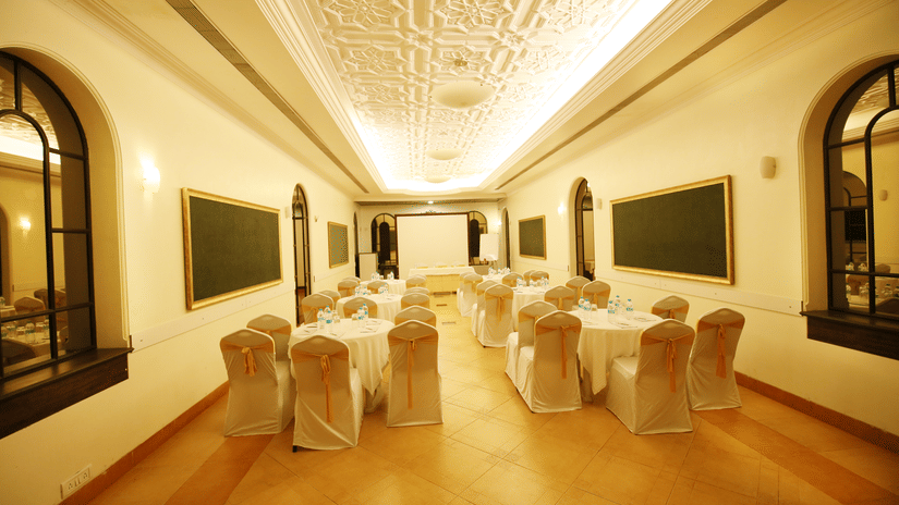 The indoor seating space at an event venue in Khandala - Zara's Resort