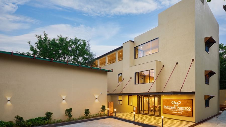 exterior facade of ABN Sarovar Portico, Jim Corbett during the day