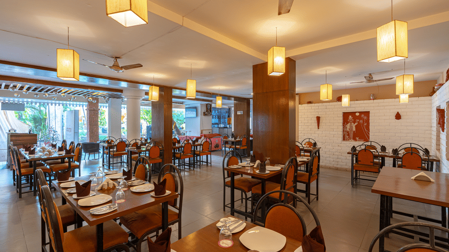 Indoor dining space of the hotel.