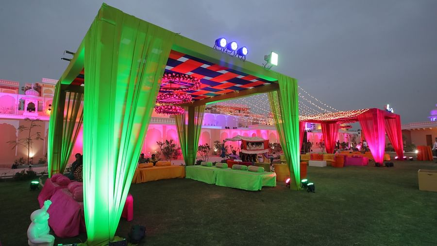 cabanas decorated for an occasion at the outside lawn - Buena Vista