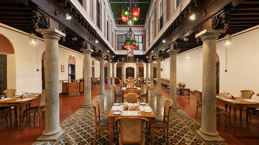 Dining arrangement at Kalyana Kottagai - Chidambara Vilas