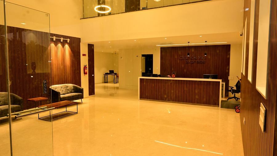Well lit reception area at night 5 - Clarks Inn Express, KRS Road, Mysore