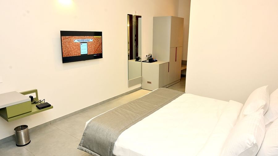 Well lit Standard Room with a double bed and television 4 - Clarks Inn Express, KRS Road, Mysore