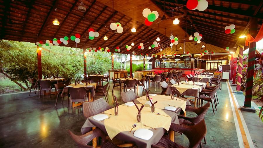 Damanganga Valley Resorts Pvt Ltd - the outdoor seating space at the coffee shop