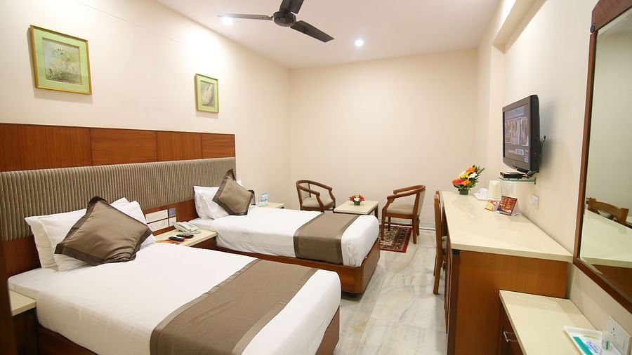 Twin Beds at Hotel Daspalla Executive Court Vishakapatnam 1
