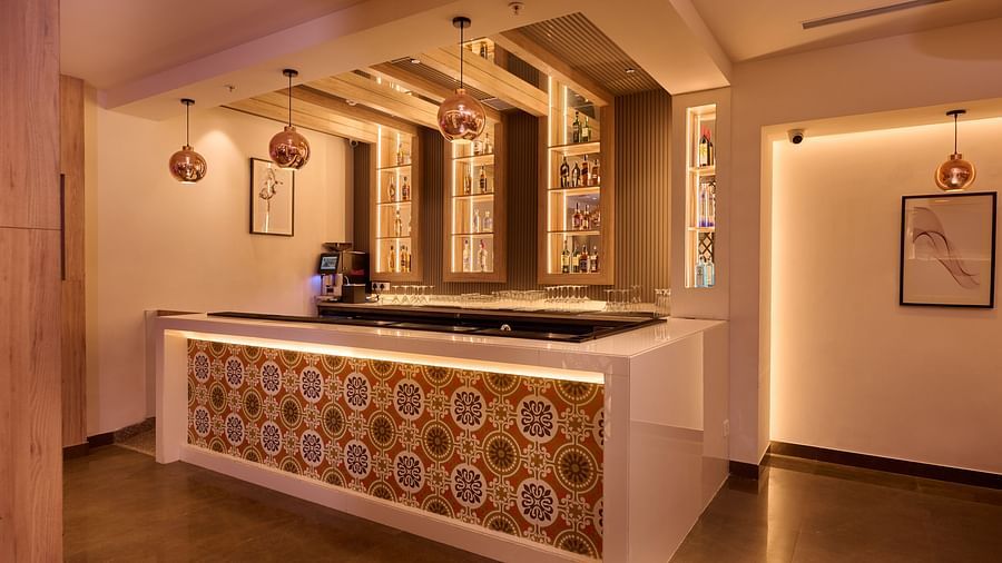 A side angle shot of our bar counter