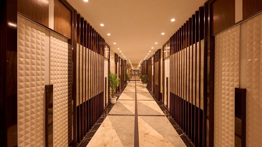 An image of a beautiful corridor with ambient lighting