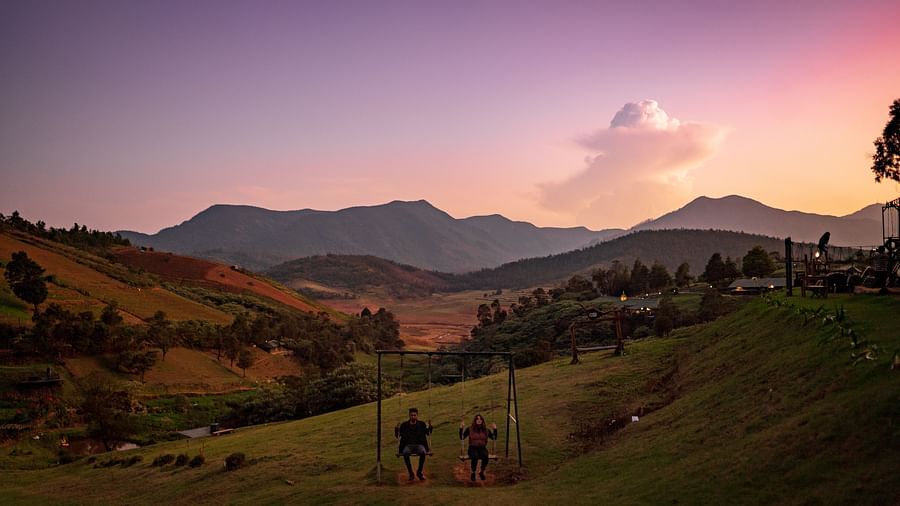 lush green hills and mountains surrounding destiny