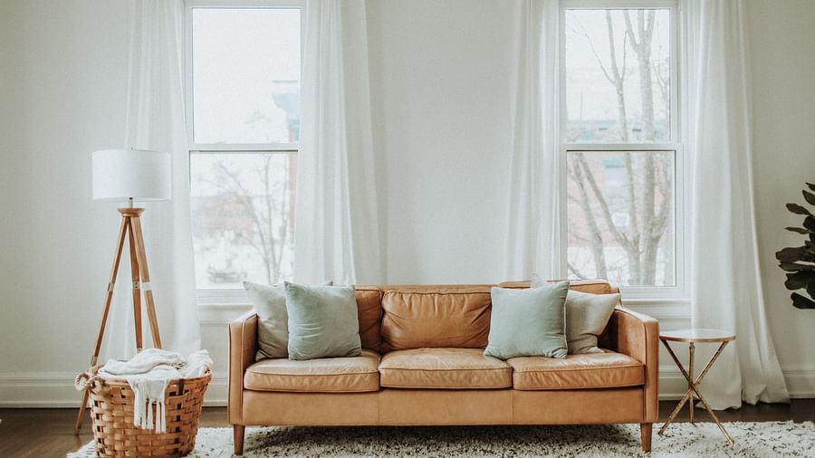 a living room with a sofa