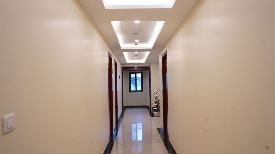 An image of a corridor at Five Elements Hotel, Jodhpur which leads to different rooms of the property