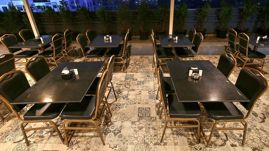 Side view of the Seating arrangement inside the Restaurant - Magnus Fortune House, Magarpatta