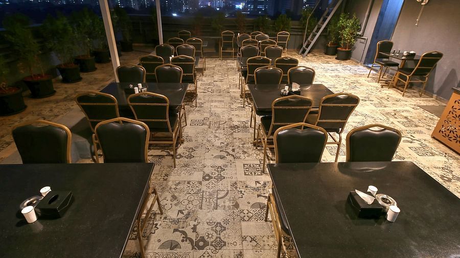 Top view of the Seating arrangement inside the Restaurant - Magnus Fortune House, Magarpatta