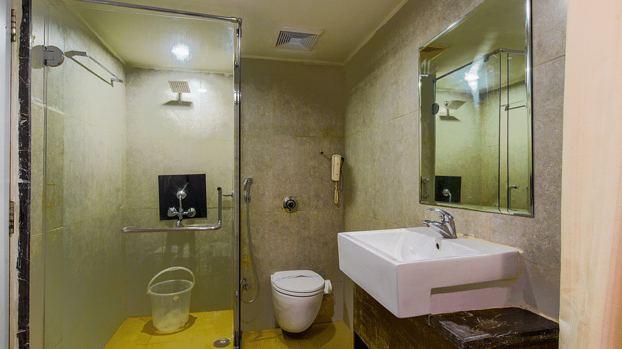 The Master bathroom with bath cubicle at the suite - GIS Select