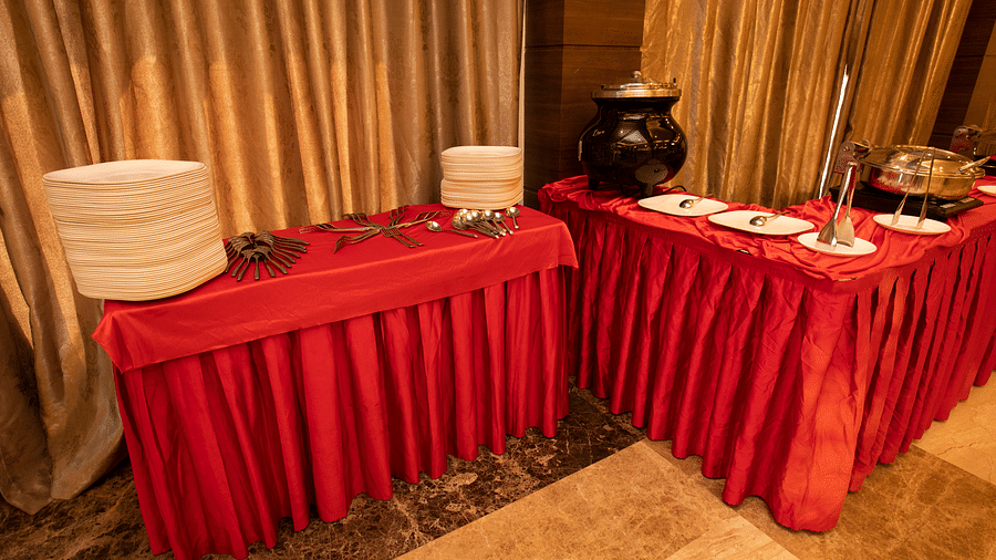 lotus banquet hall food counter 1