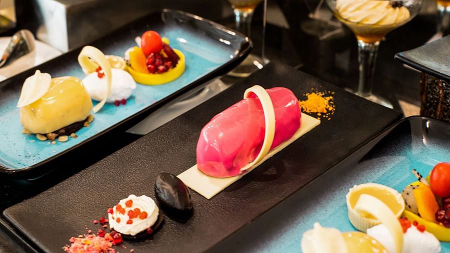 an assortment of desserts at chutney - restaurant near arossim beach in goa