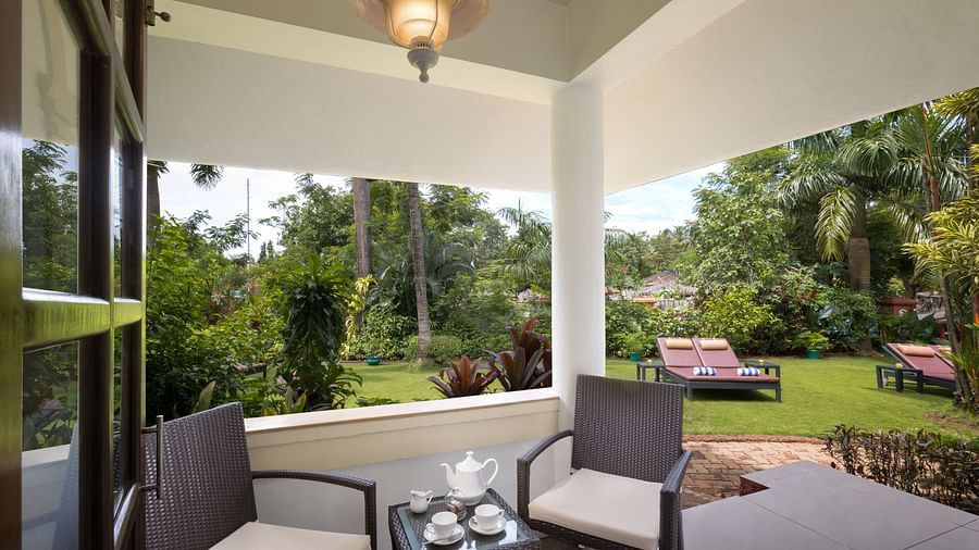 separate sit-out with grande club rooms in goa at Heritage Village Resorts and spa