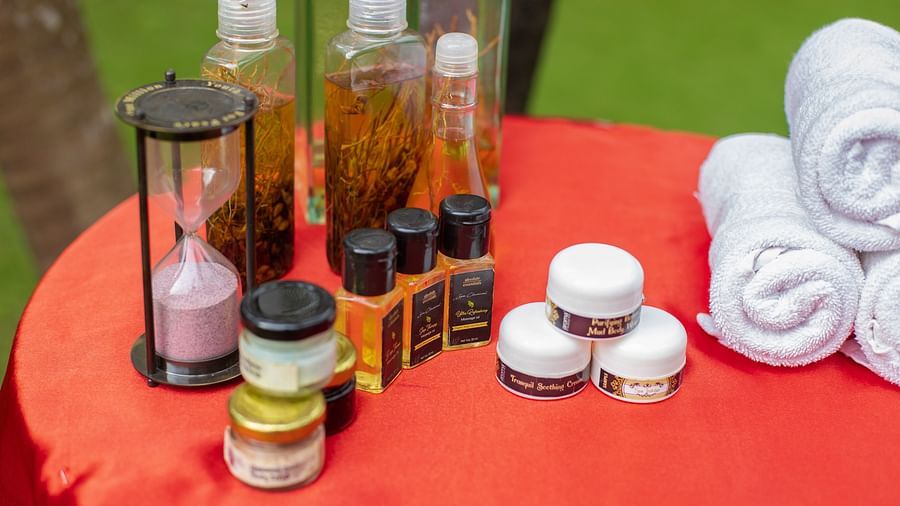 massage oils and other spa essentials