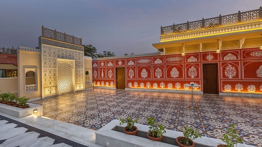 An image of the beautiful outdoor venue from the side at Heritage Village Resorts & Spa, Manesar.