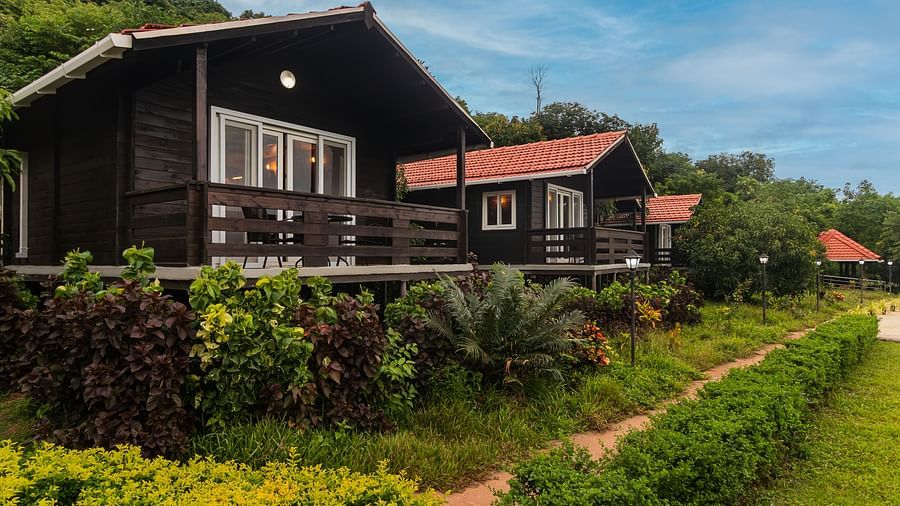 An image of our room covered with lush greenery on all the sides - Highland Sarovar Portico, Sindhudurg