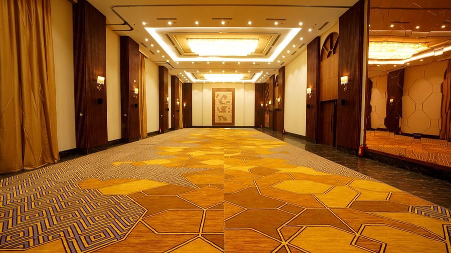 An image of an empty yet well-lit banquet hall  - Hotel Polo Towers, Agartala