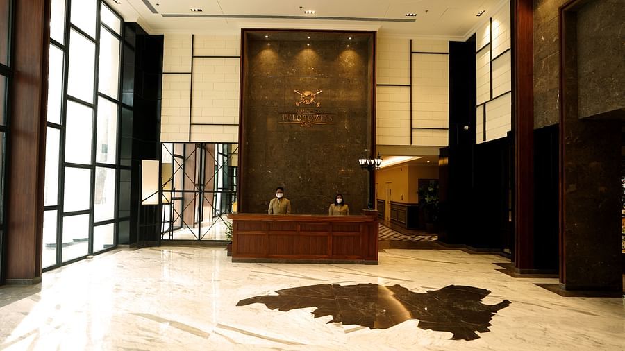 reception area of our hotel in agartala 6