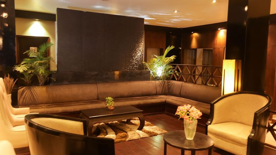 Cozy hotel lounge area