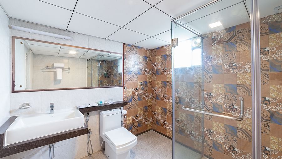 Washroom at our hotel in Whitefield