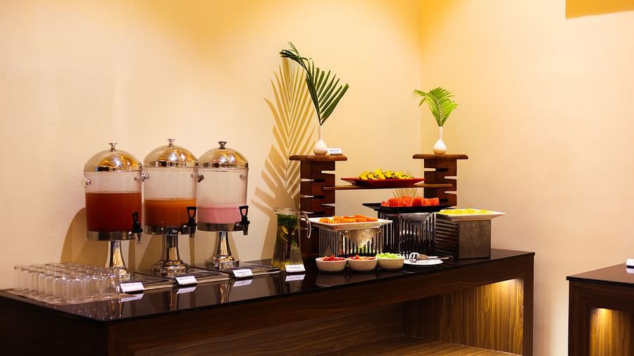 buffet set up with different food items at Jagira Ananta Elite