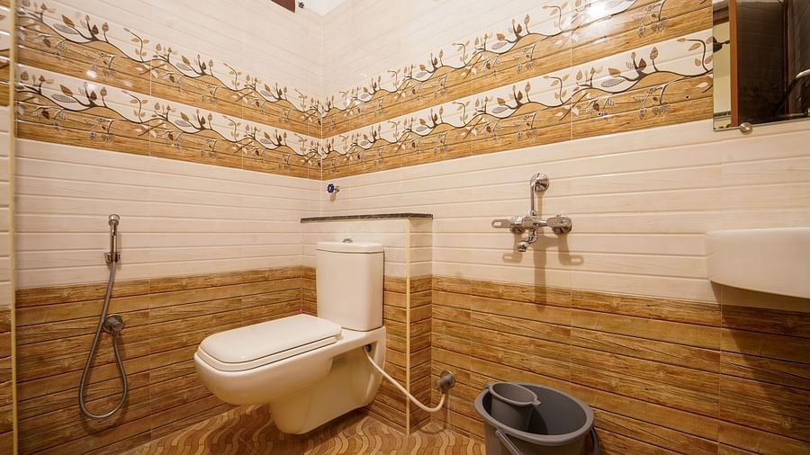 Overview of the bathroom with the shower area in view inside Three Bedroom Villa - La Tamara Luxury, Pondicherry 