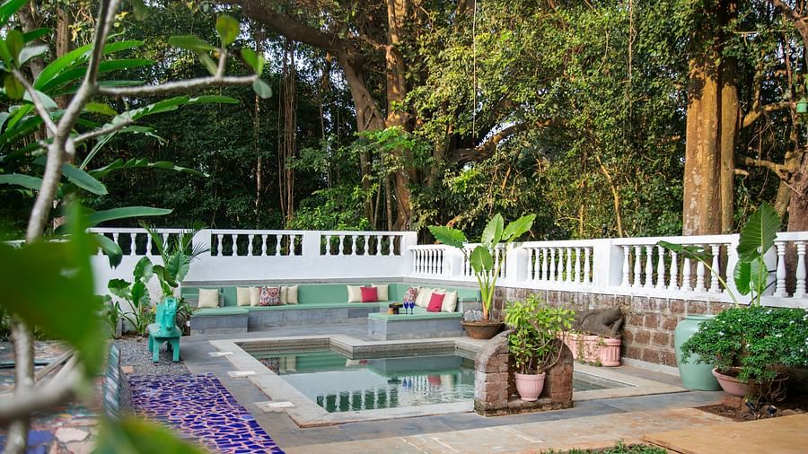Pool view from a distant angle @ Lamrin Ucassaim Hotel, Goa