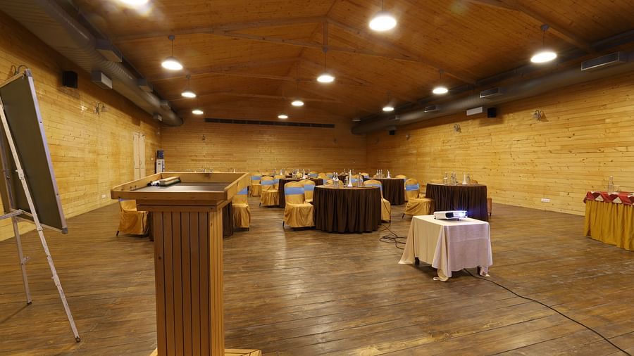 Full wide front view of the banquet hall-  Lotus Eco Beach Resort Konark